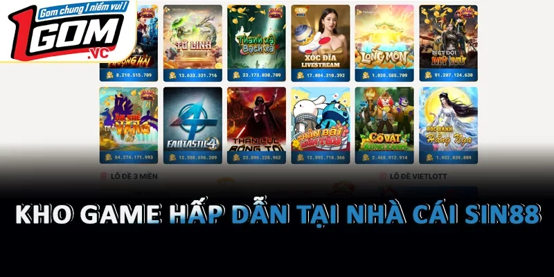 Kho game hấp dẫn tại nhà cái Sin88
