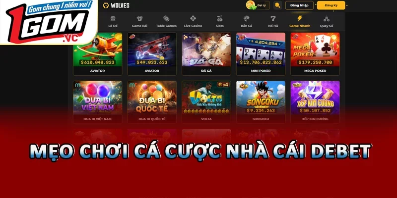 Mẹo chơi cá cược nhà cái Debet